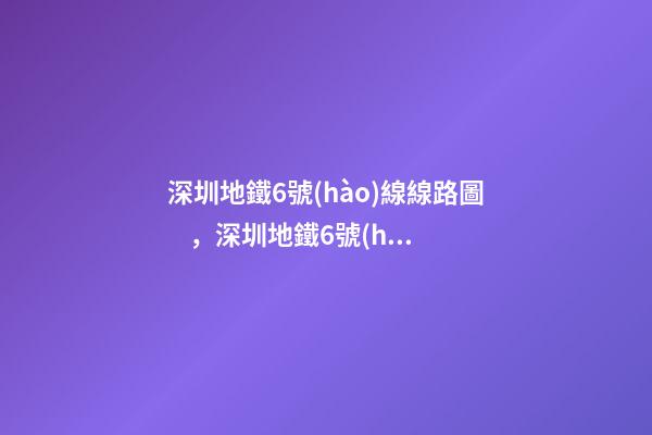 深圳地鐵6號(hào)線線路圖，深圳地鐵6號(hào)線支線開通-第1張-觀點(diǎn)-玄機(jī)派